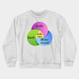 Venn-Diagramm Stock Fans Kinder Hunde Aktienfreunde Hunde Crewneck Sweatshirt